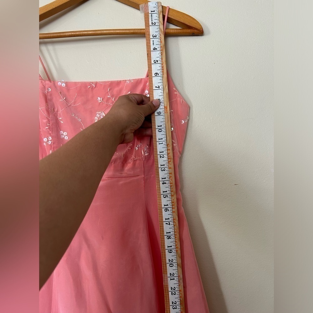 VTG Y2K BE SMART SLEEVELESS SPARKLE TIE AND SKARF MAXI DRES 5/6 HOCO Homecoming - Picture 12 of 15